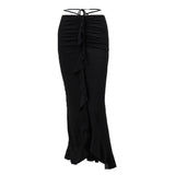 Toloer Wish New Fashion French Temperament Low Waist Pressure Pleated Flounce Skirt
