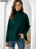 Autumn Winter basic oversize thick Sweater pullovers Women 2021 loose cashmere turtleneck Sweater Pullover female Long