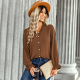 Toloer New Women's Autumn And Winter V Neck Long Sleeve Women's Fashion Casual Versatile Polka Dot Shirt Jacket-Outfit