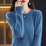 Toloer Women's Fall / Winter 2023 New Loose Knit Women's Top With A Sweater Soft Waxy Sweater-Outfit