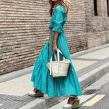 Toloer Spot Spring 2024 New Women's Casual Temperament Long-Sleeved Print Shirt Dress-Outfit