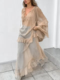 Niche Dress 2025 Autumn And Winter Perspective Mesh High-End Slim Slim Slim Thin Chiffon Dress