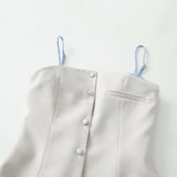 Spring And Summer New Women's Fashion Sexy Silk Splicing Slinged Dress