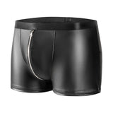 Toloer Men's Soft Matte Light Leather Boxers Sexy Open File Lederers Size Accurate No Smell-Outfit