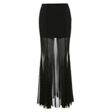 New Women's Clothing In The Autumn Of 2024, The Body-Repair Perspective Solid-Color High-Waisted Mesh Half-Body