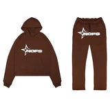 Shangchao Brand NOFS Letter Printed Sports Suit Men's Hip-Hop Street Loose Couple Suit-Outfit