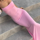 Strappy Backless Bodycon Maxi Dress-Outfit