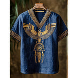 Men's Short-Sleeved Casual V-Neck T-Shirt 3D Digital Print