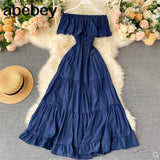 Shoulder Dress Summer Fairy Beach Dress Boho White Long Sexy Dresses For Women Party Elegant 2022 Korean Ruffle Clothes