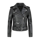 2022 Spring Autumn Pu Faux Leather Jacket Women Solid Zipper Slim Short Biker Jackets Coat Female