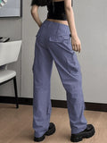 Low Waist Baggy Parachute Cargo Pants-Outfit