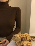 High Neck Jumper Knit Top-Outfit