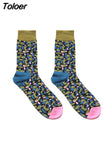 Men Socks Cartoon Cactus Flower Leaf Wood Plant Harajuku Funny Happy Hip Hop Skate Male Cotton Sock Street Style