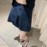 Kong Style Retro Thin Temperament New Vest Solid Color Simple And Irregular Fashion Shorts Two-Piece Suit