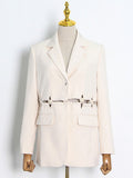 Toloer Women's Wear Autumn 2024 New Woven Stitching Hollow Out Light Luxury Style Short Suit Jacket-Outfit
