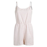 Popular Style Wish Casual Cotton Striped Jumpsuit Shorts-Outfit