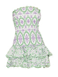 Embroidered Design Tube Ruched Mini Dress-Outfit