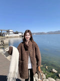 Coat Women Winter Fur Integrated 2025 Lazy Wind Environmental Protection Fur Warm Collar Long