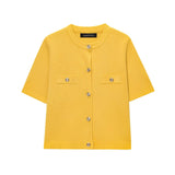 Spring 2025 New Women's Short-Sleeved Simple Fashion Knitted Jacket Skirt 1822025