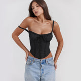 Summer New Lace Splicing Tie With Sexy Blouse Babes Sling Vest