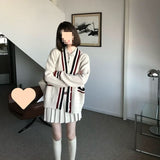 New Miu Knitted Top Three Sets Of Women's Autumn And Winter Knitted Cardigans Outside The 100-Fold Skirt