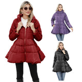 Coat 2023 New Design Feeling Slim Collar Women In The Long Thick Waist Cotton Coat-Outfit