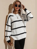 Spring Striped Pullover Loose