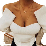 Toloer New Autumn And Winter Elastic Open Shoulder Base Knit-Outfit