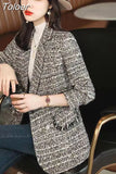 Lady Blazer Casual Elegant Long Sleeve Fashionable Double Breasted Casual Elegant Solid Color Chic Outerwear
