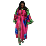 Ups Women Coat Beach Print Floral Long Coats Open Stitch Full Sleeve Loose Casual Elegant Knee Length Outerwear 2024-Outfit