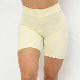 Toloer V Wrinkle Tight Hip Yoga Shorts New No Embarrassment Line Peach Hip Fitness Shorts-Outfit