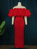 Tector-Bosing Dress Bubble Sleeve Bag-Mast Party Dress Party