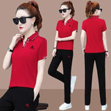 summer two piece set top and pants 2 piece sets womens outfits korean style clothing 2021casual pants suits