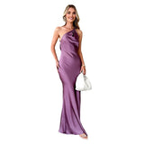 New Trendy Slanted Sling Fashion Showback Party Dress Dress