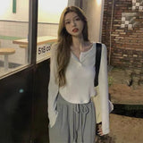 Toloer Sense Long-Sleeved T-Shirt Female 2024 Spring And Autumn New Korean Version Slim Careful Machine Bottom Shirt Short Student