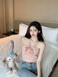 Girls Wearing Bows Hanging Neck Vest Women Summer New Wear Sexy Pure Lust Wind Sleeveless Top