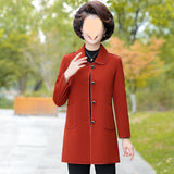 Middle-Aged And Old Women Spring Dress High-End Suit 40-50 Fashion Mother Dress Long Temperament All-Match Suit Thin Coat-Outfit