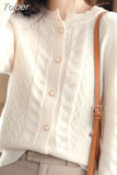Coat Women Autumn Winter Lazy Style Harajuku Simple Korean Retro O Neck Knitted Cardigan Chic Fashion Basic