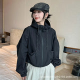 Charge Suit Short Coat Female Spring And Autumn New 2024 Hot Style Korean Version Casual Popular Hooded Jacket Good-Looking Jacket-Outfit