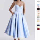 New Summer Senior Sense Princess Dress French Mesh Swing Double Sling Dress