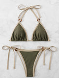 Toloer New Sexy Solid Color Split Bikini Sling Women's