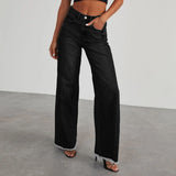 New Girl Jeans Water Wash Denim Broad Leg