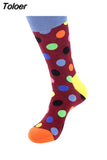 Classic Colorful Dot Printed Happy Socks Men Casual Combed Cotton Harajuku Socks Funny Crew Socks For