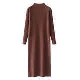 And Winter With Coat Sweater Dress Women Loose Fashion With Medium And Long Bottoming Over The Knee Knit