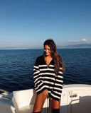Ribbed Stripes Half-Zip Sweater Women Autumn Winter Clothing 2022 Oversized Pullovers Jumpers Femme Fashion Streetwear