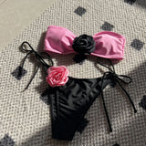 2024 Color Rose Brae With Drawstring Strap Split Swimsuit