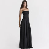 Satin Back Tie-Up Maxi Dress-Outfit
