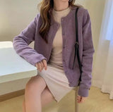 Autumn And Winter New Cashmere Knitted Cardigan Woman Loose Gentle Wind Outside Wearing Long-Sleeved Knitted Sweater Coat Woman-Outfit