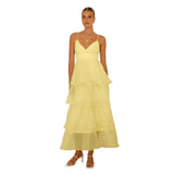 Sexy Bareback Sling Cake Folded Lavage With Fashion Evening Dress Dress Dress