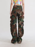 Toloer High Street Yabi Camouflage Cargo Pants Spring 2024 New Retro Large Pocket Loose Fashion Cargo Pants-Outfit